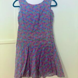 RARE Vintage 60s Floral Print Mini Dress 1960s Mod
